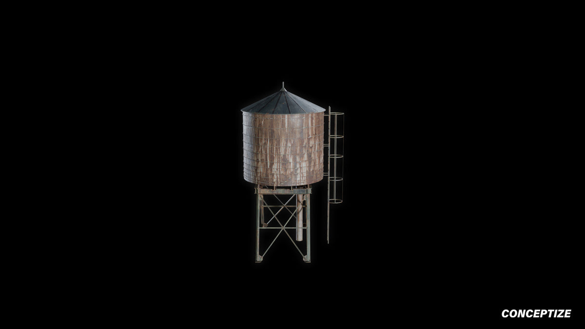 New York water tank meticulously handcrafted rooftop 3D prop PBR urban asset Blender Maya 3ds Max Houdini Unreal Engine