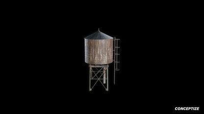 New York water tank meticulously handcrafted rooftop 3D prop PBR urban asset Blender Maya 3ds Max Houdini Unreal Engine