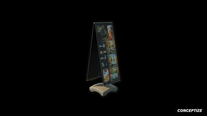 South Korean street sign A board sandwich board 3D model meticulously handcrafted PBR textured optimized Blender Unreal Engine urban prop