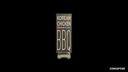 South Korean street sign A board sandwich board 3D model meticulously handcrafted PBR textured optimized Blender Unreal Engine urban prop