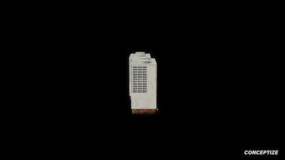 South Korean air conditioner HVAC aircon 3D model meticulously handcrafted PBR textured optimized Blender Unreal Engine urban rooftop environments