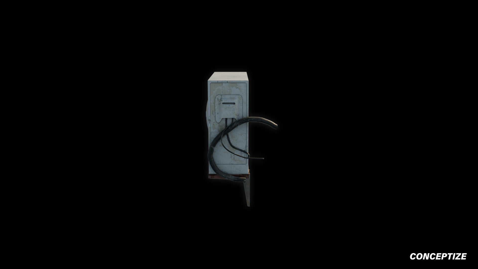 South Korean air conditioner HVAC aircon 3D model meticulously handcrafted PBR textured optimized Blender Unreal Engine urban rooftop environments