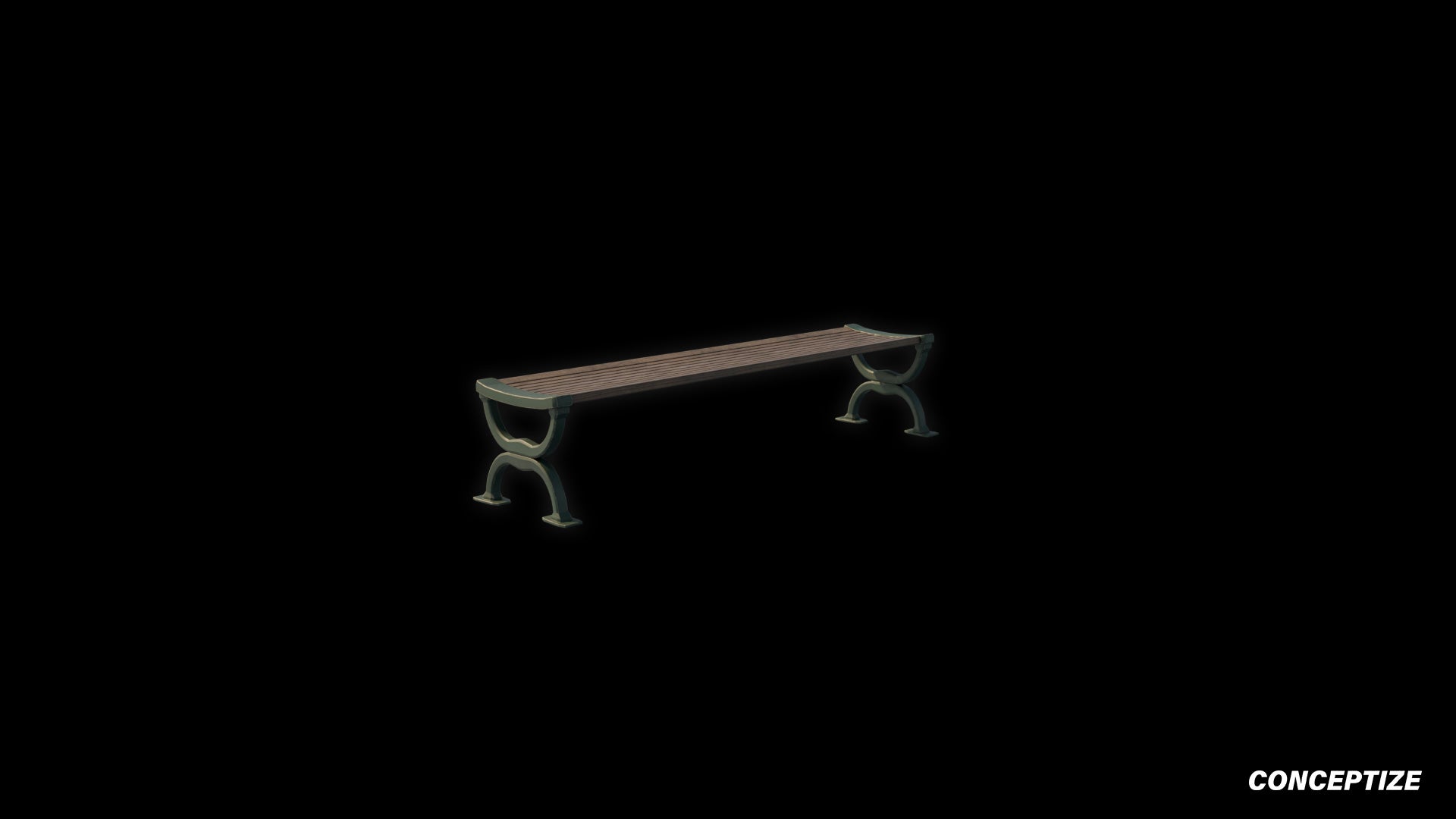 Korean street bench Seoul 3D model meticulously handcrafted PBR textured optimized Blender Unreal Engine urban city public environments