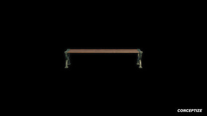 Korean street bench Seoul 3D model meticulously handcrafted PBR textured optimized Blender Unreal Engine urban city public environments