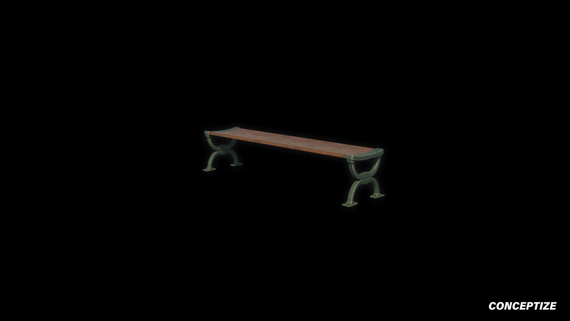 Korean street bench Seoul 3D model meticulously handcrafted PBR textured optimized Blender Unreal Engine urban city public environments