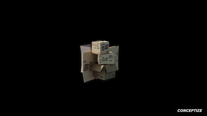 Korean noodle cardboard packages 3D model meticulously handcrafted PBR textured optimized Blender Unreal Engine food store convenience environments