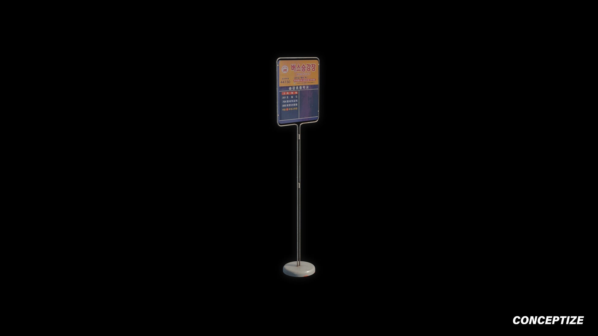 Korean bus stop 3D model meticulously handcrafted PBR textured optimized Blender Unreal Engine urban streets public transport environments