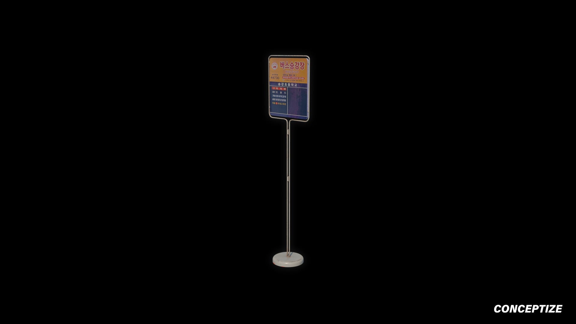 Korean bus stop 3D model meticulously handcrafted PBR textured optimized Blender Unreal Engine urban streets public transport environments