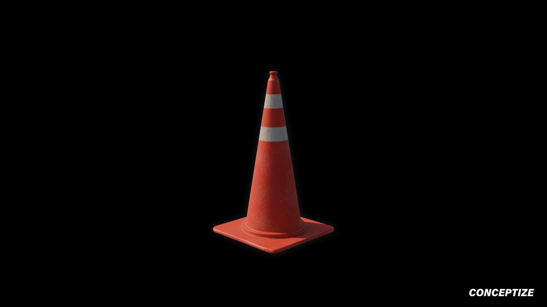 Korean cone 3D model meticulously handcrafted PBR textured optimized Blender Unreal Engine urban street construction traffic environments