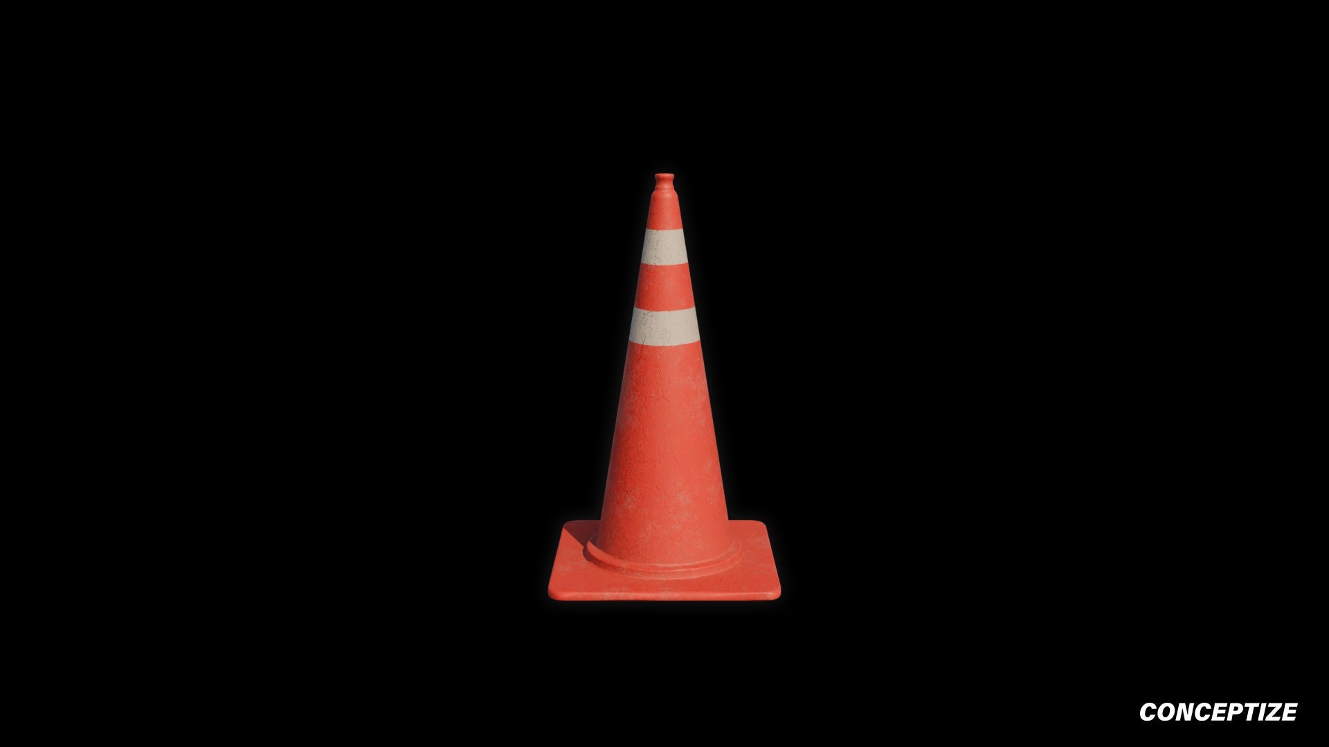 Korean cone 3D model meticulously handcrafted PBR textured optimized Blender Unreal Engine urban street construction traffic environments