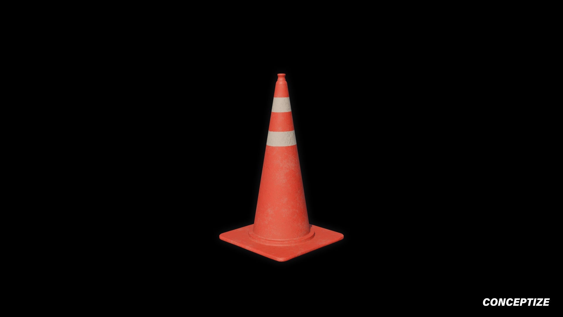 Korean cone 3D model meticulously handcrafted PBR textured optimized Blender Unreal Engine urban street construction traffic environments