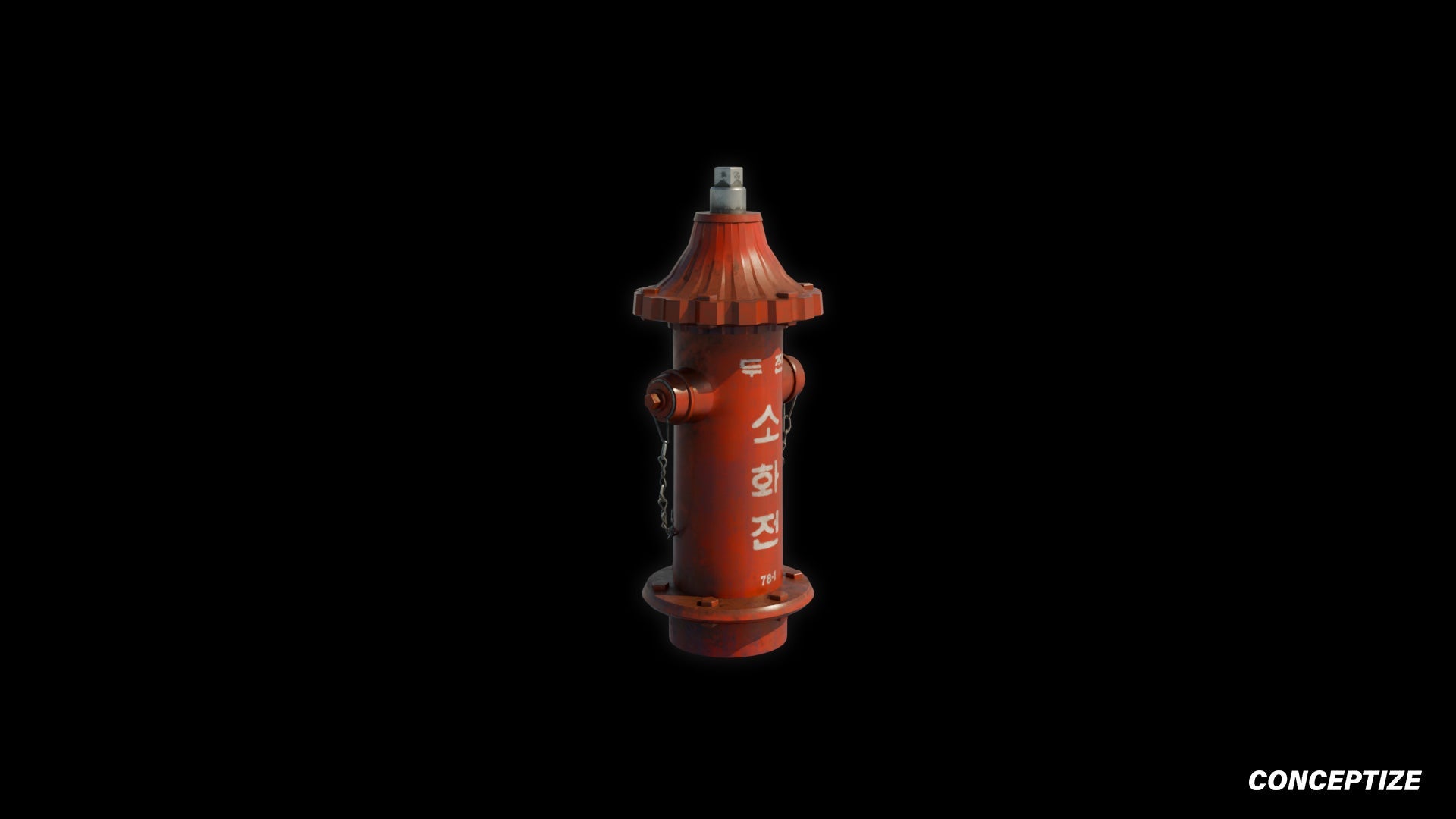 Korean fire hydrant 3D model meticulously handcrafted PBR textured optimized Blender Unreal Engine urban streets public safety environments