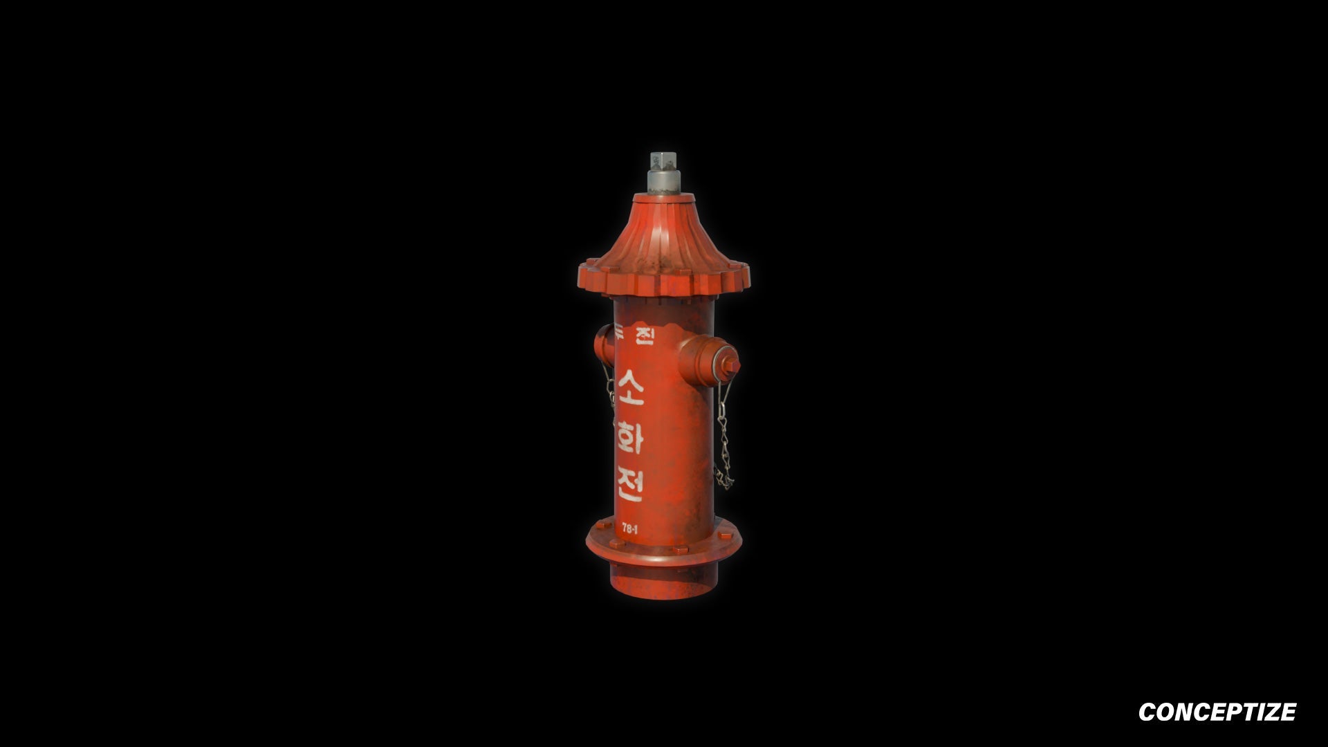 Korean fire hydrant 3D model meticulously handcrafted PBR textured optimized Blender Unreal Engine urban streets public safety environments