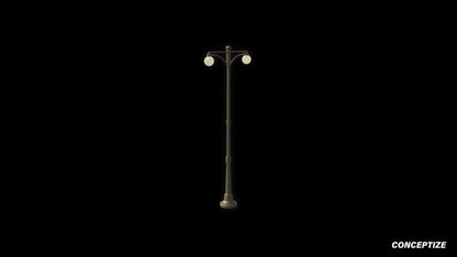Korean light pole 3D model meticulously handcrafted PBR textured optimized Blender Unreal Engine urban streets public lighting environments