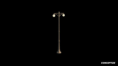 Korean light pole 3D model meticulously handcrafted PBR textured optimized Blender Unreal Engine urban streets public lighting environments
