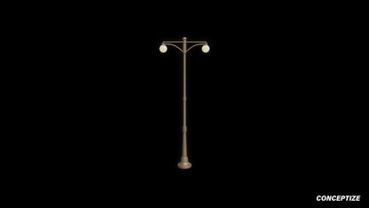 Korean light pole 3D model meticulously handcrafted PBR textured optimized Blender Unreal Engine urban streets public lighting environments