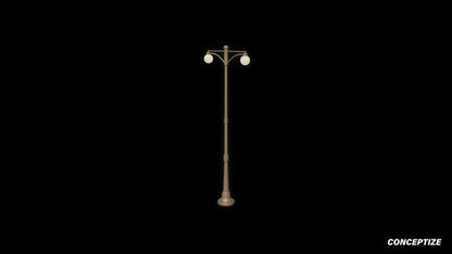 Korean light pole 3D model meticulously handcrafted PBR textured optimized Blender Unreal Engine urban streets public lighting environments