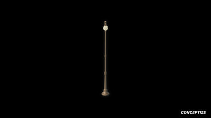 Korean light pole 3D model meticulously handcrafted PBR textured optimized Blender Unreal Engine urban streets public lighting environments