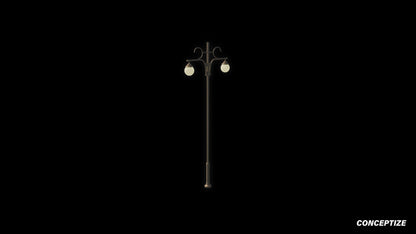 Korean light pole 3D model meticulously handcrafted PBR textured optimized Blender Unreal Engine urban streets public lighting environments