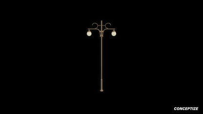 Korean light pole 3D model meticulously handcrafted PBR textured optimized Blender Unreal Engine urban streets public lighting environments