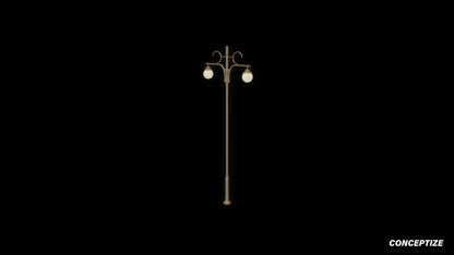 Korean light pole 3D model meticulously handcrafted PBR textured optimized Blender Unreal Engine urban streets public lighting environments
