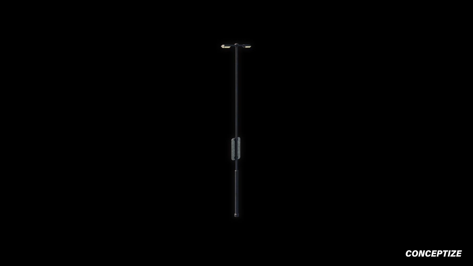 Korean light pole 3D model meticulously handcrafted PBR textured optimized Blender Unreal Engine urban streets public lighting environments