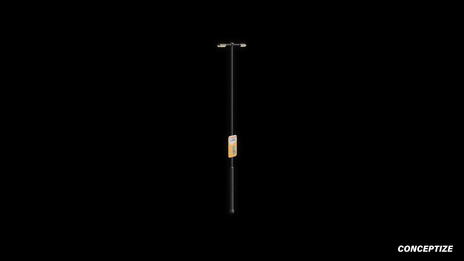 Korean light pole 3D model meticulously handcrafted PBR textured optimized Blender Unreal Engine urban streets public lighting environments
