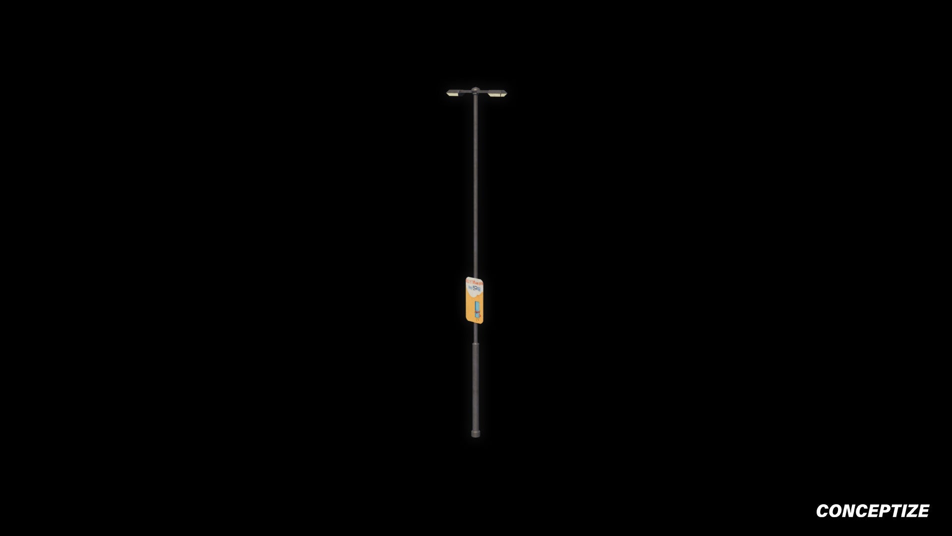Korean light pole 3D model meticulously handcrafted PBR textured optimized Blender Unreal Engine urban streets public lighting environments
