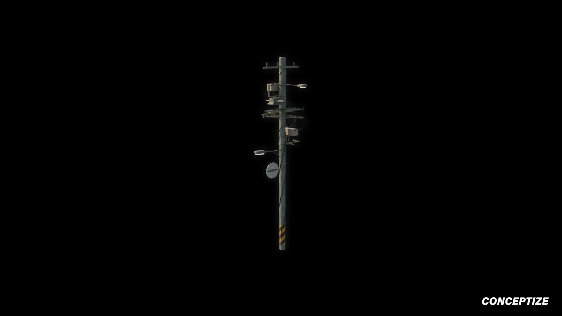 Korean power pole 3D model meticulously handcrafted PBR textured optimized Blender Unreal Engine urban streets electrical infrastructure environments