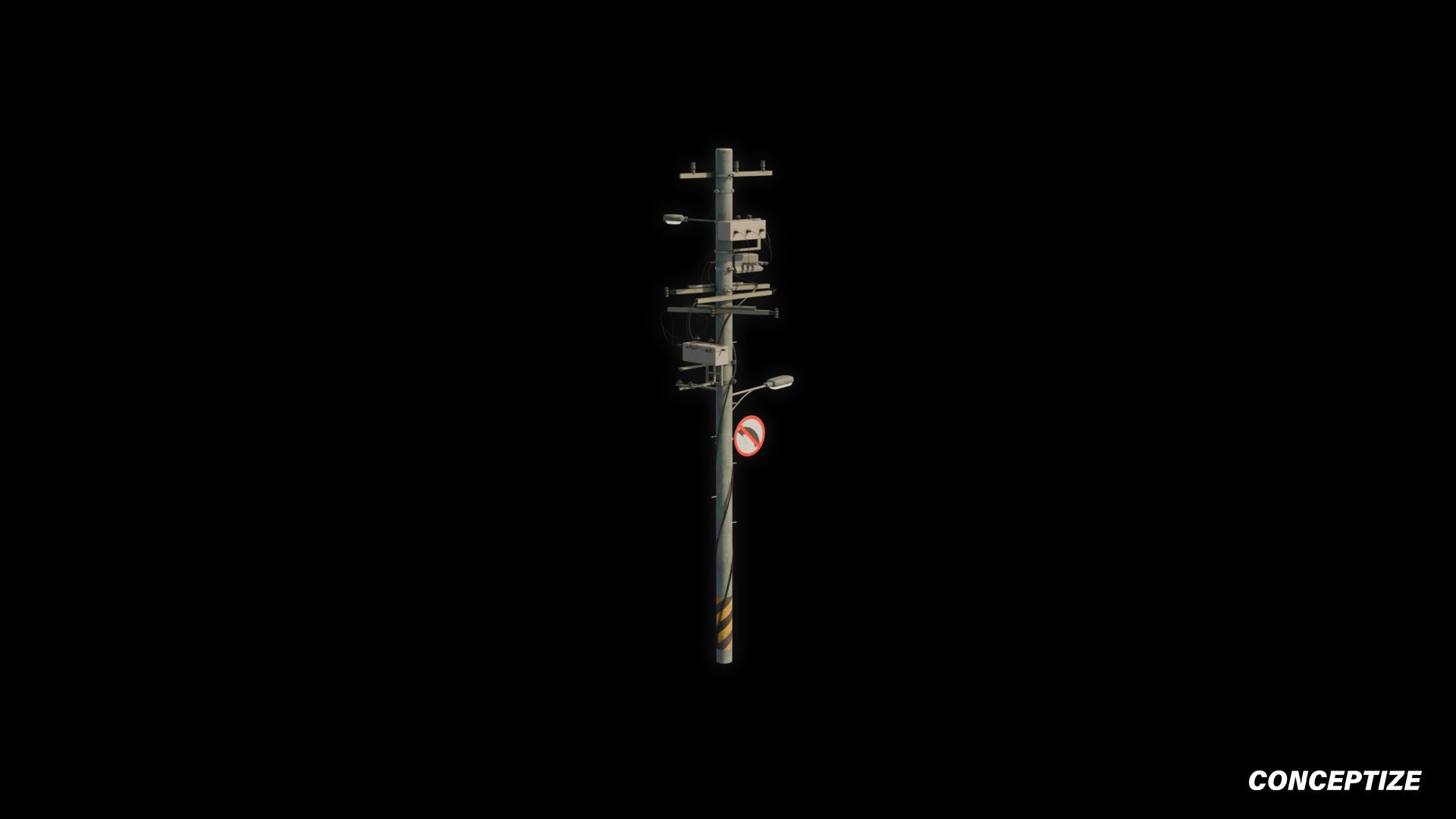 Korean power pole 3D model meticulously handcrafted PBR textured optimized Blender Unreal Engine urban streets electrical infrastructure environments