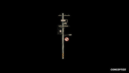 Korean power pole 3D model meticulously handcrafted PBR textured optimized Blender Unreal Engine urban streets electrical infrastructure environments