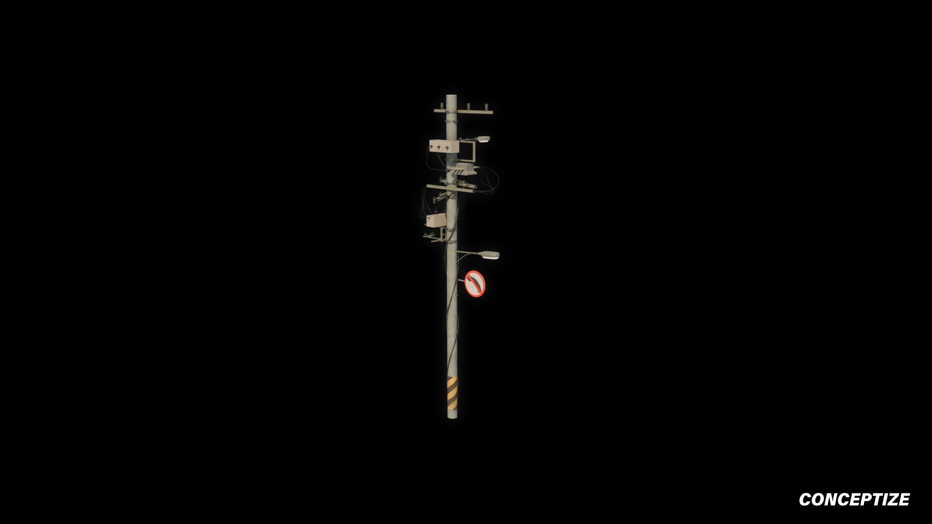 Korean power pole 3D model meticulously handcrafted PBR textured optimized Blender Unreal Engine urban streets electrical infrastructure environments