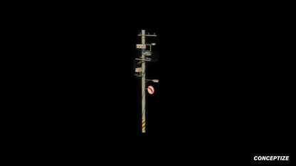 Korean power pole 3D model meticulously handcrafted PBR textured optimized Blender Unreal Engine urban streets electrical infrastructure environments