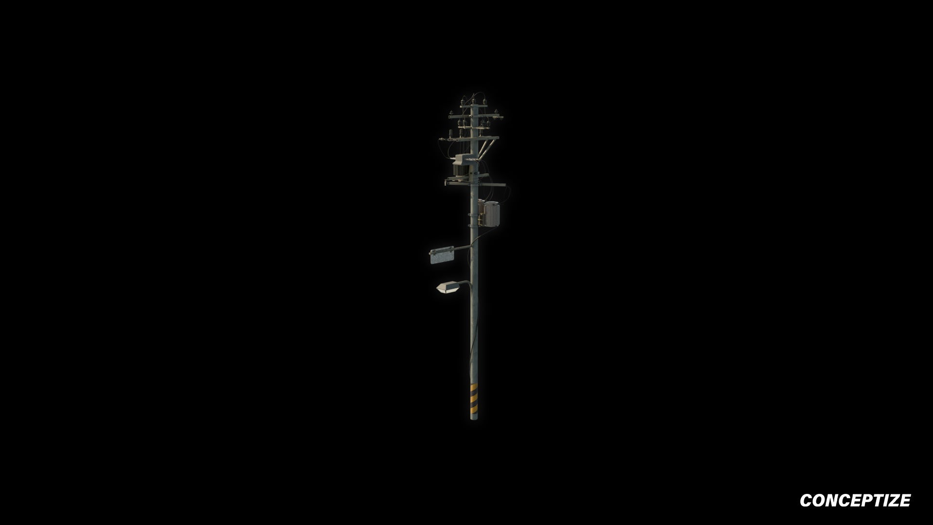 Korean power pole 3D model meticulously handcrafted PBR textured optimized Blender Unreal Engine urban streets electrical infrastructure environments