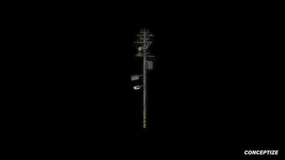 Korean power pole 3D model meticulously handcrafted PBR textured optimized Blender Unreal Engine urban streets electrical infrastructure environments