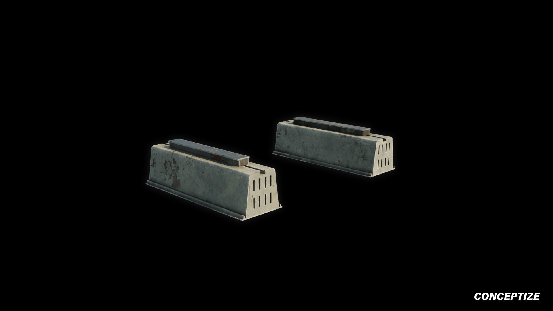 on ground air conditioner stand south korea japan pbr 3d asset blender unreal engine urban prop