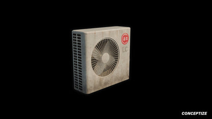 seoul air conditioner 3d asset pbr blender unreal engine korean urban prop