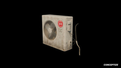 seoul air conditioner 3d asset pbr blender unreal engine korean urban prop