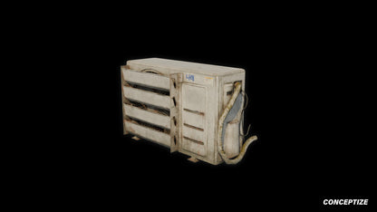 seoul air conditioner 3d asset pbr blender unreal engine korean urban prop