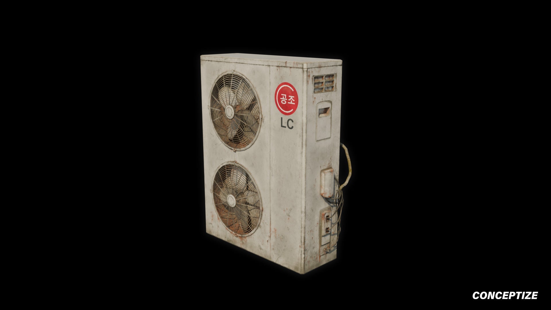 seoul antenna dish 3d asset pbr blender unreal engine rooftop balcony urban prop