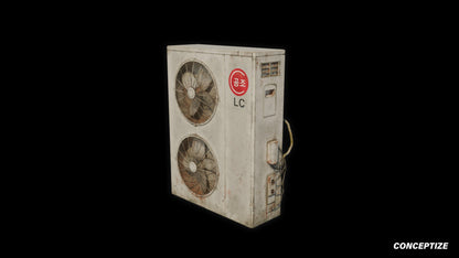 seoul antenna dish 3d asset pbr blender unreal engine rooftop balcony urban prop