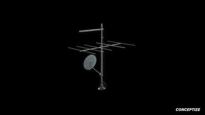 seoul antenna dish 3d asset pbr blender unreal engine rooftop balcony urban prop