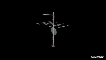 seoul antenna dish 3d asset pbr blender unreal engine rooftop balcony urban prop