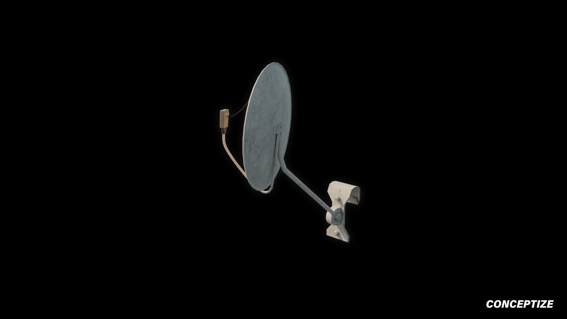 seoul antenna dish 3d asset pbr blender unreal engine rooftop balcony urban prop