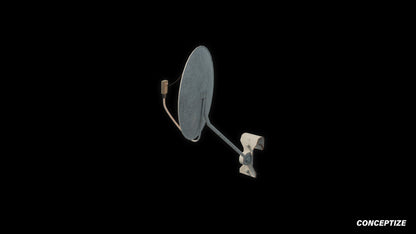seoul antenna dish 3d asset pbr blender unreal engine rooftop balcony urban prop