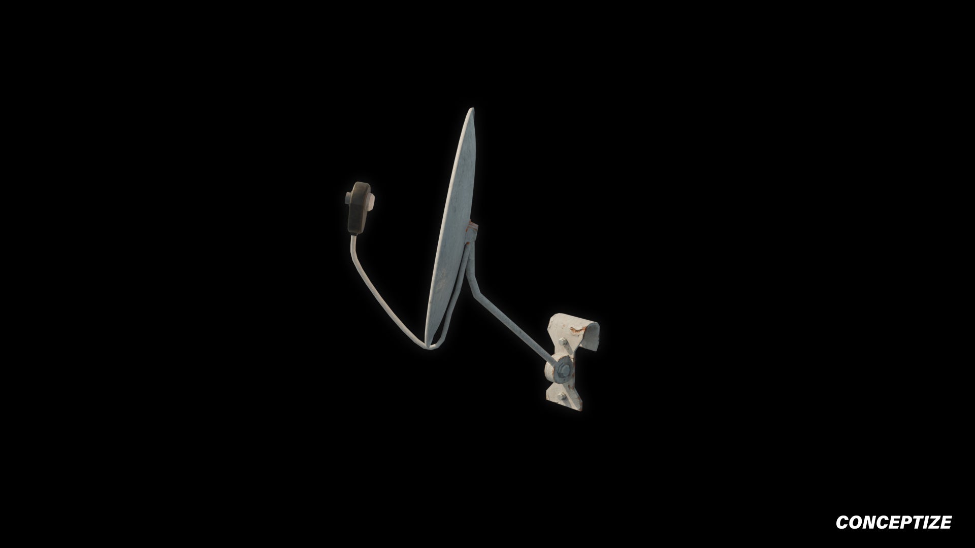 seoul antenna dish 3d asset pbr blender unreal engine rooftop balcony urban prop