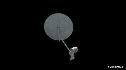 seoul antenna dish 3d asset pbr blender unreal engine rooftop balcony urban prop