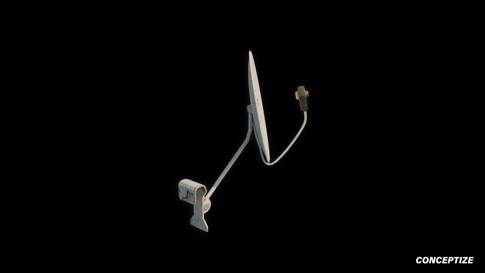 seoul antenna dish 3d asset pbr blender unreal engine rooftop balcony urban prop