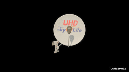 seoul antenna dish 3d asset pbr blender unreal engine rooftop balcony urban prop