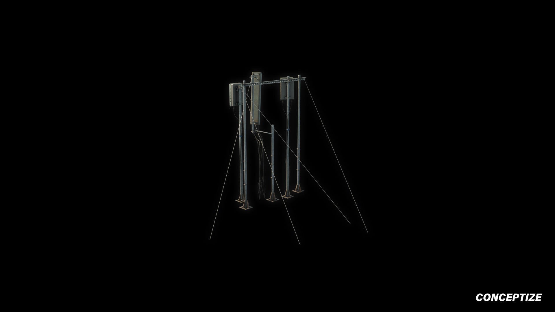 seoul antenna dish 3d asset pbr blender unreal engine rooftop balcony urban prop